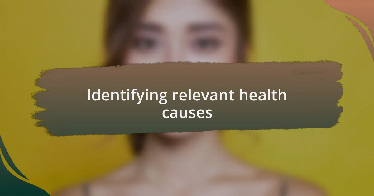 Identifying relevant health causes