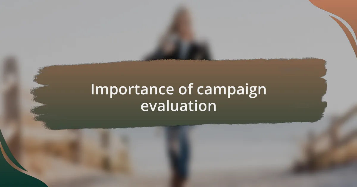 Importance of campaign evaluation