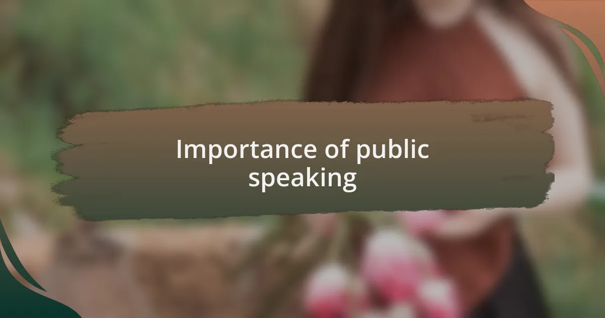 Importance of public speaking