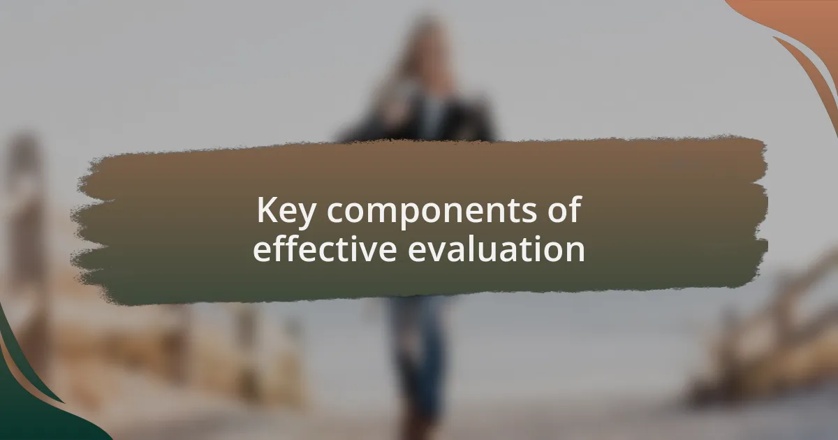 Key components of effective evaluation