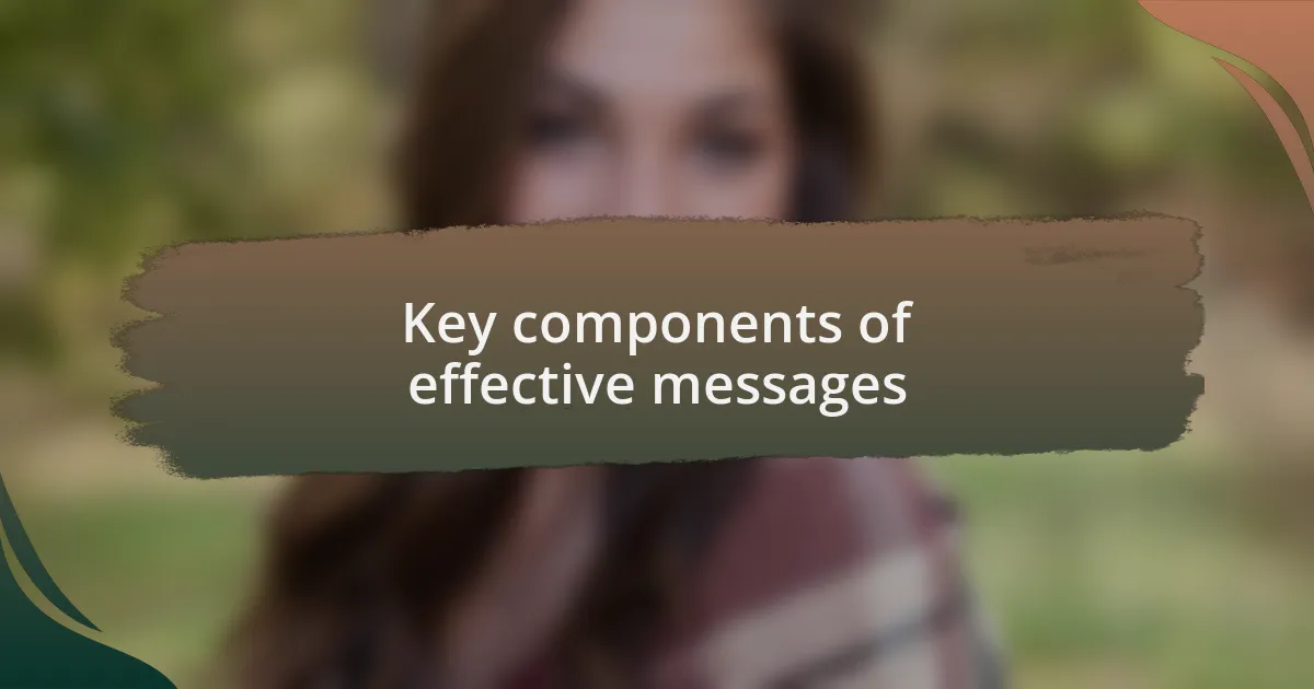 Key components of effective messages
