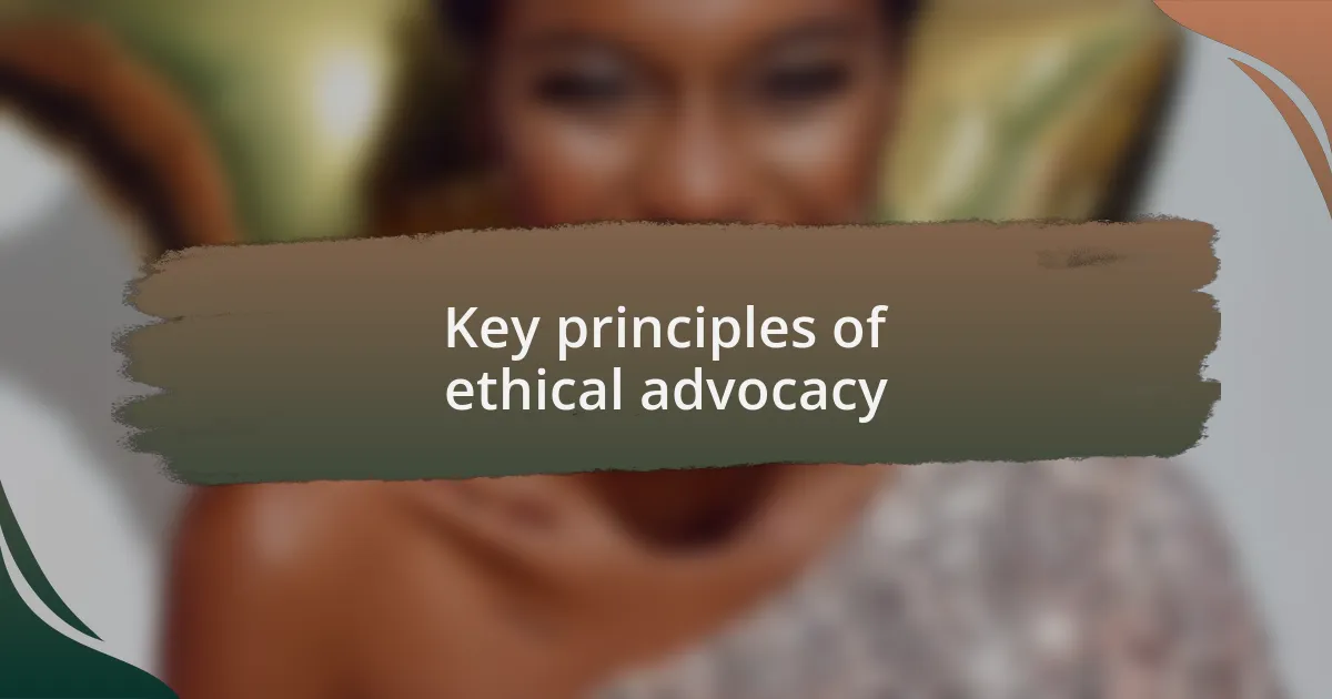 Key principles of ethical advocacy