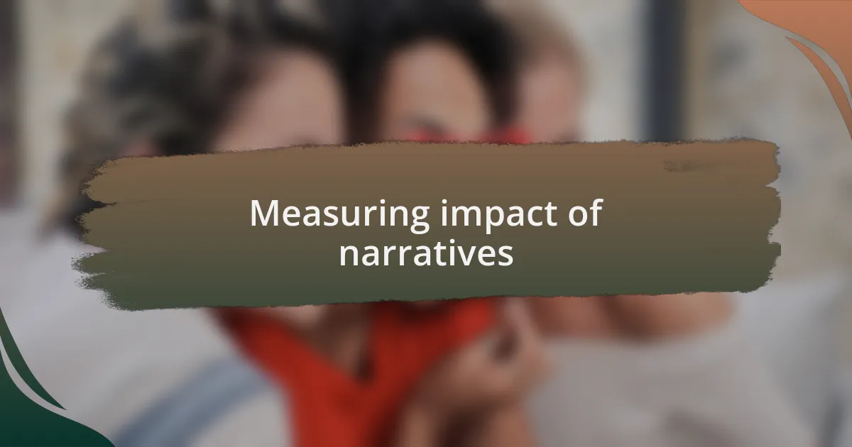 Measuring impact of narratives