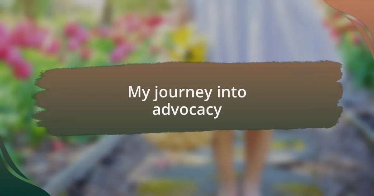 My journey into advocacy