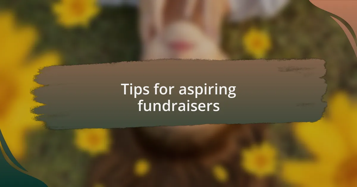 Tips for aspiring fundraisers
