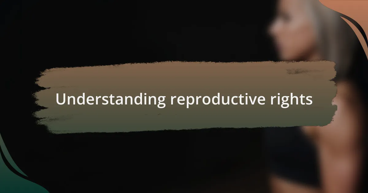 Understanding reproductive rights